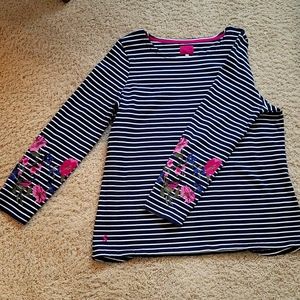 Joules Long Sleeve Shirt with Embroidered Sleeves